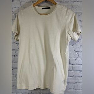 Jenni Kayne Cream Quiet Luxury Classic Preppy Casual Elevated Cotton Tee XS